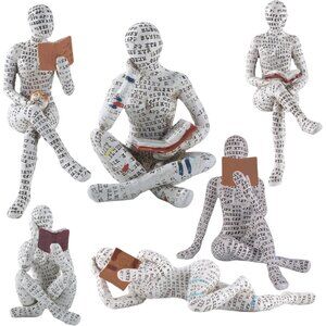 Home Décor Pulp Reading Women Thinker Statue Aesthetic Sculpture Décor 6 Pack